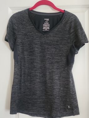 Danskin Women's Charcoal V-Neck Active Tee